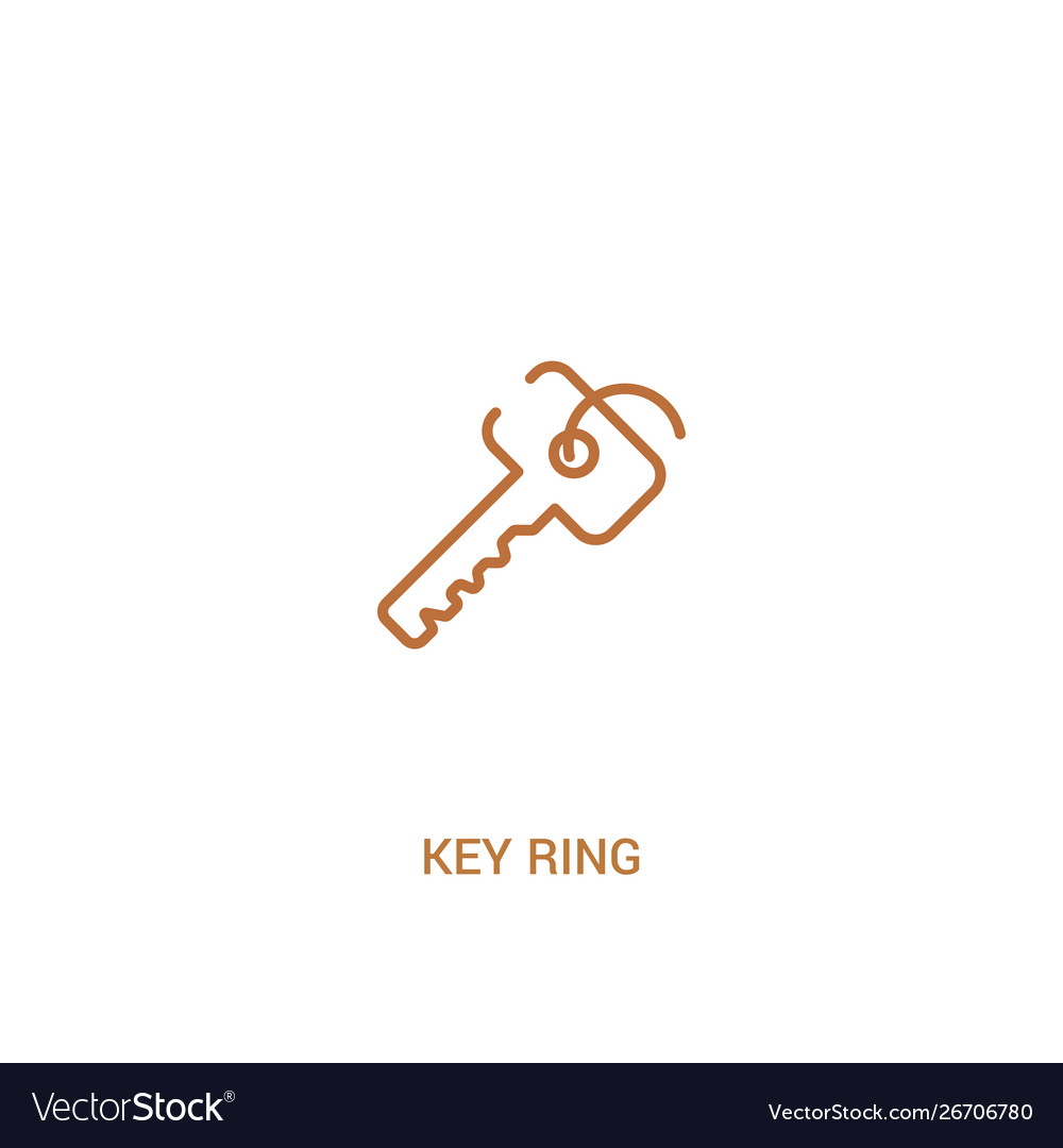 Key ring concept 2 colored icon simple line