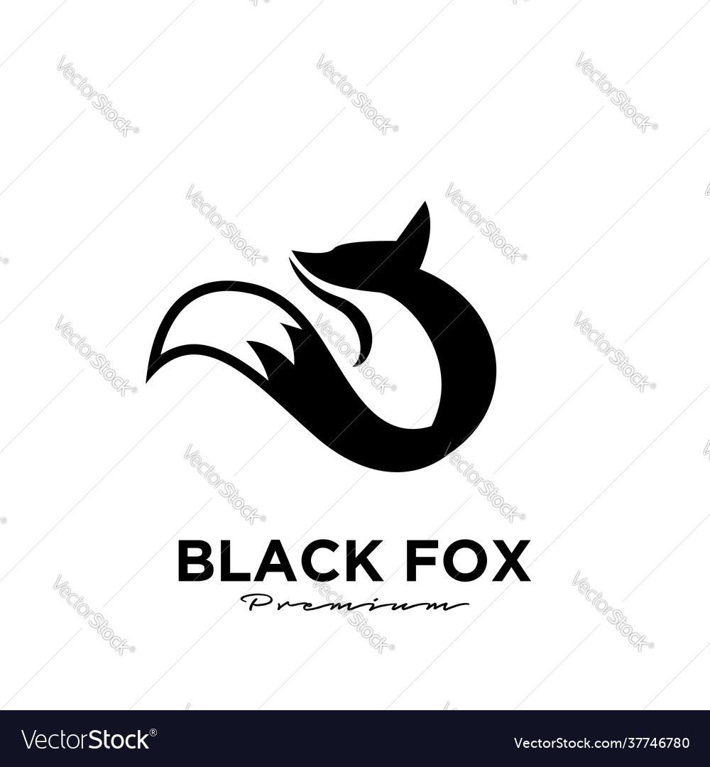 Logo Design schwarz Fuchs Silhouette Tier Maskottchen