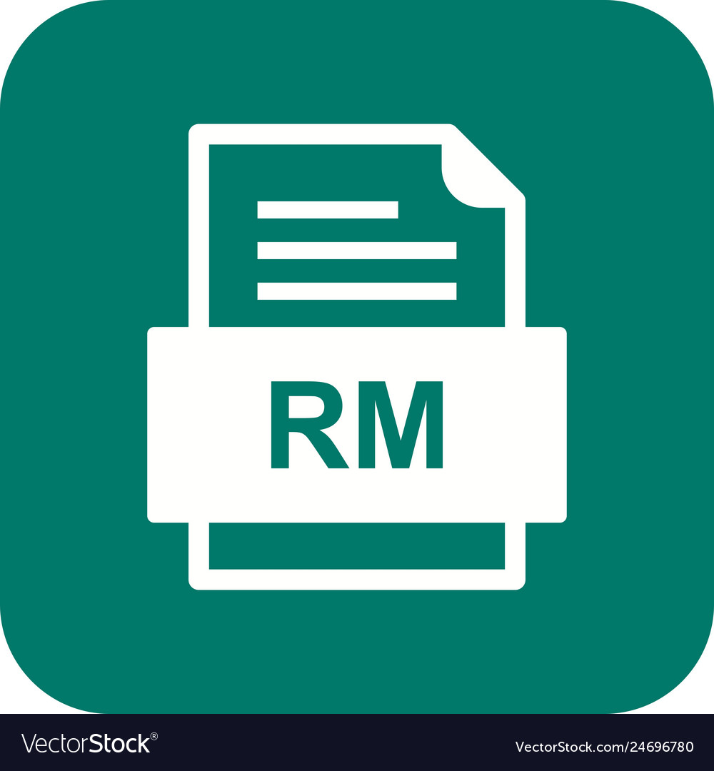 Rm file document icon Royalty Free Vector Image
