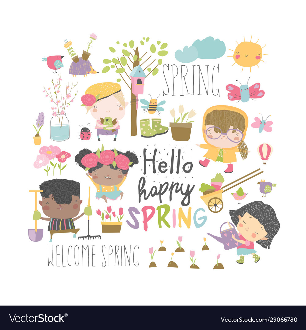 Kids Spring Clipart