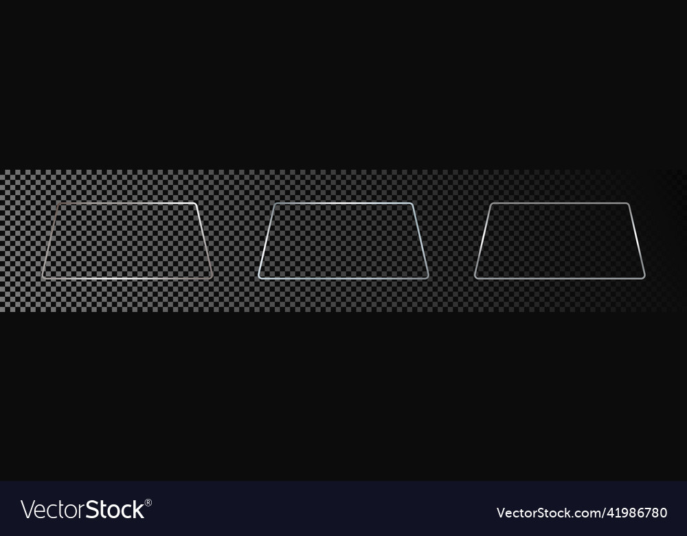 Silver glowing rounded trapezoid shape frame Vector Image