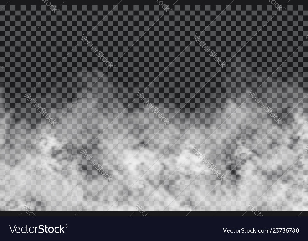 Smoke Clouds On Transparent Background Realistic Vector Image