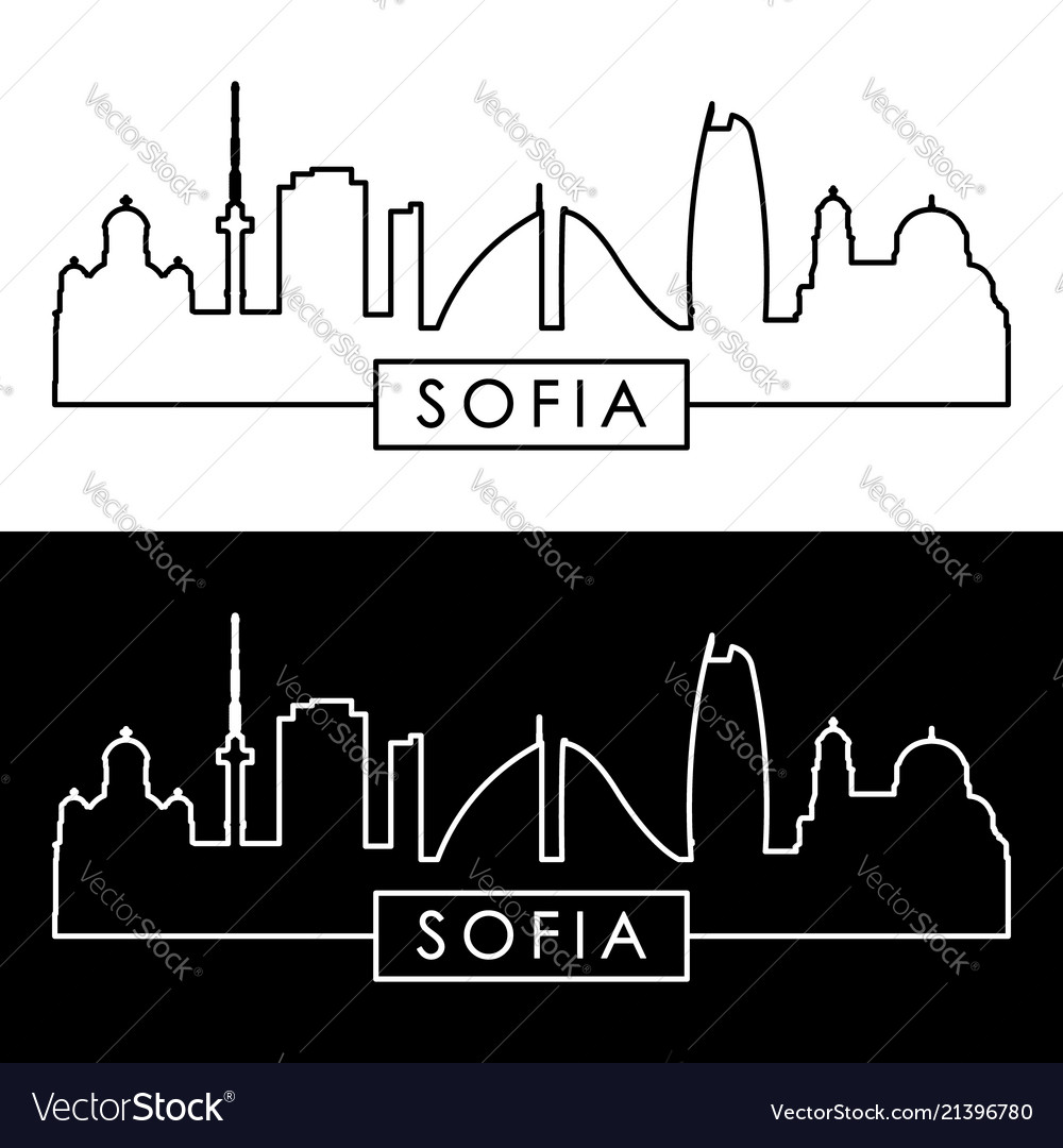 Sofia skyline linear style editable file