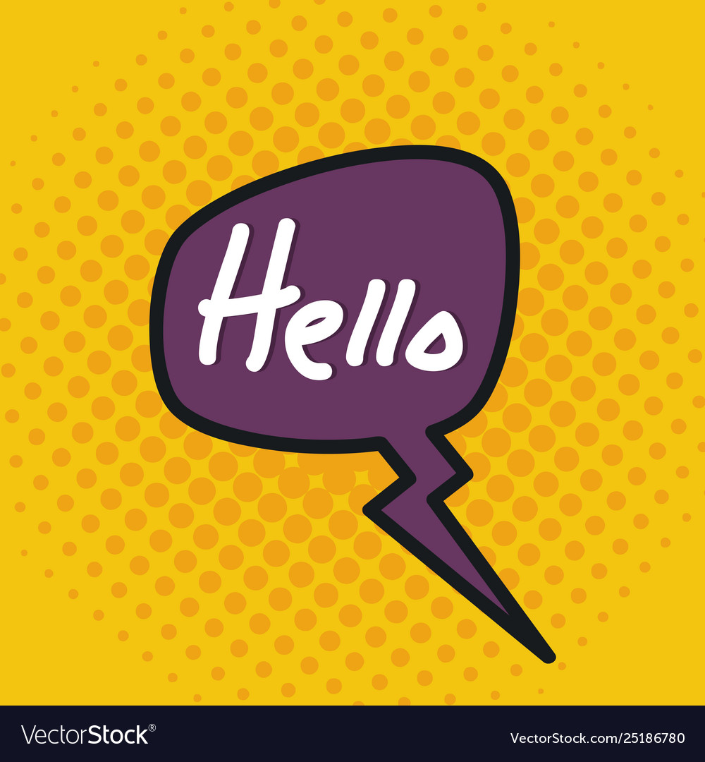 Speech bubble with hello message