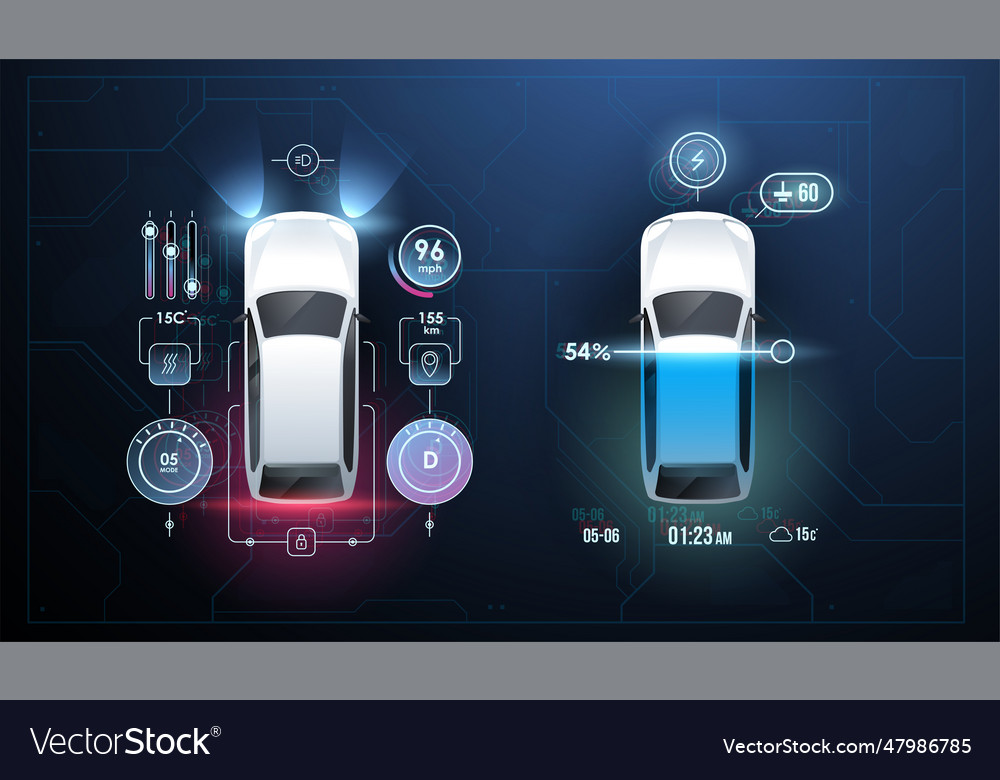 Abstract virtual graphic touch user interface car