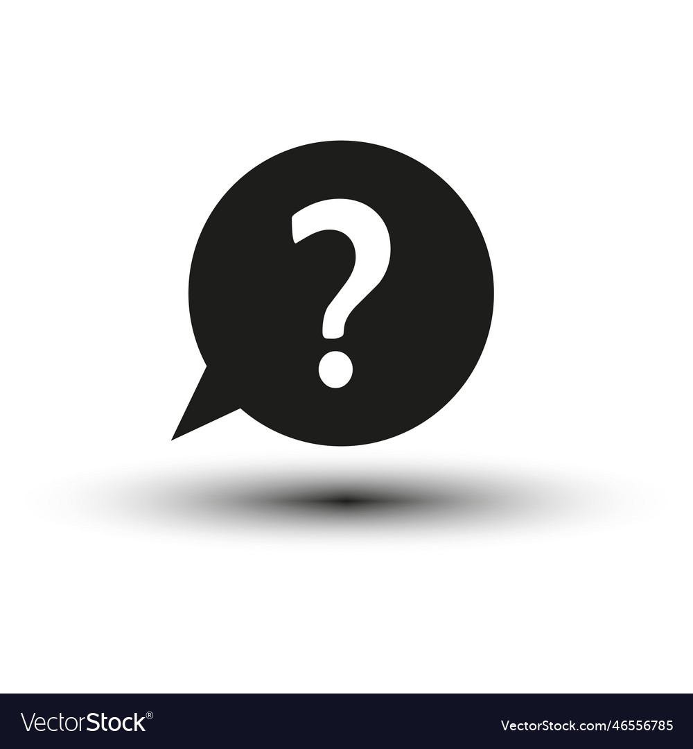 Black message question mark faq support help vector image Black message question mark faq support help