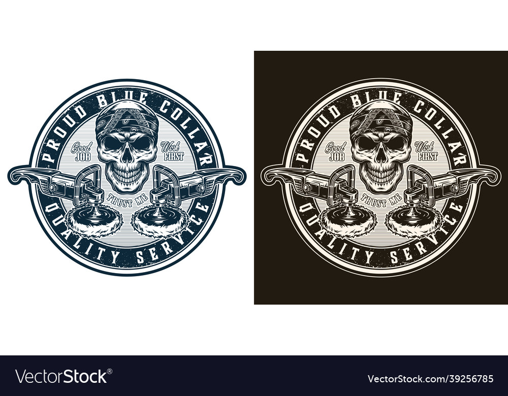 Blue collar worker round design Royalty Free Vector Image