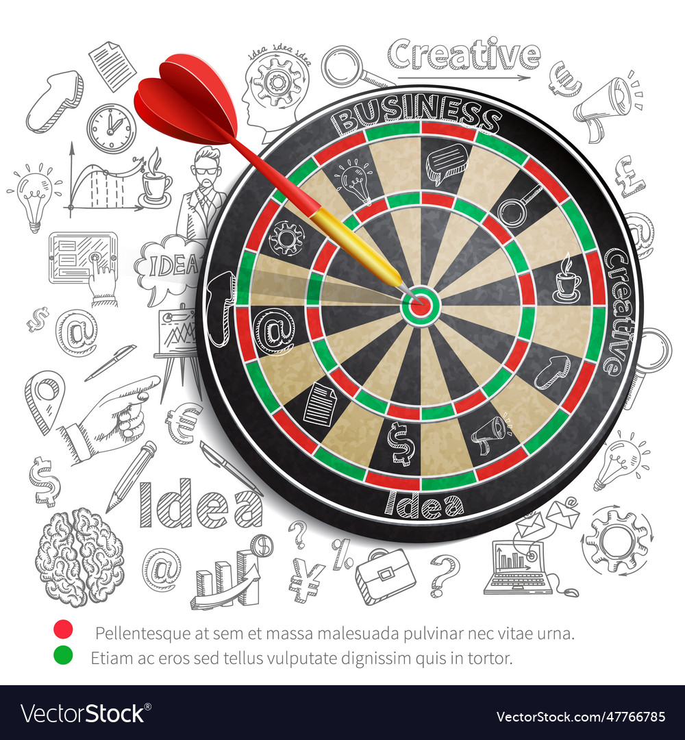 Creative background with dartboard Vector Image Creative background with dartboard