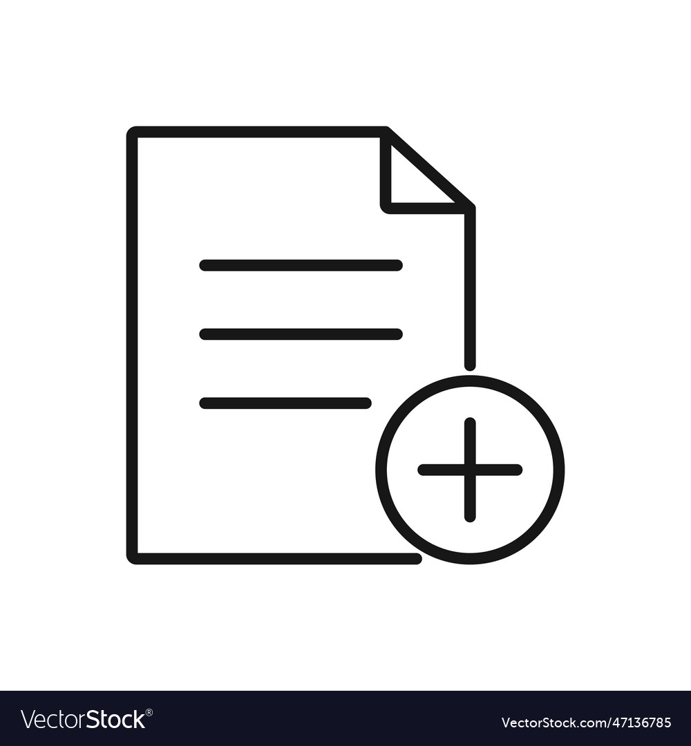 Editable icon of add file isolated on white