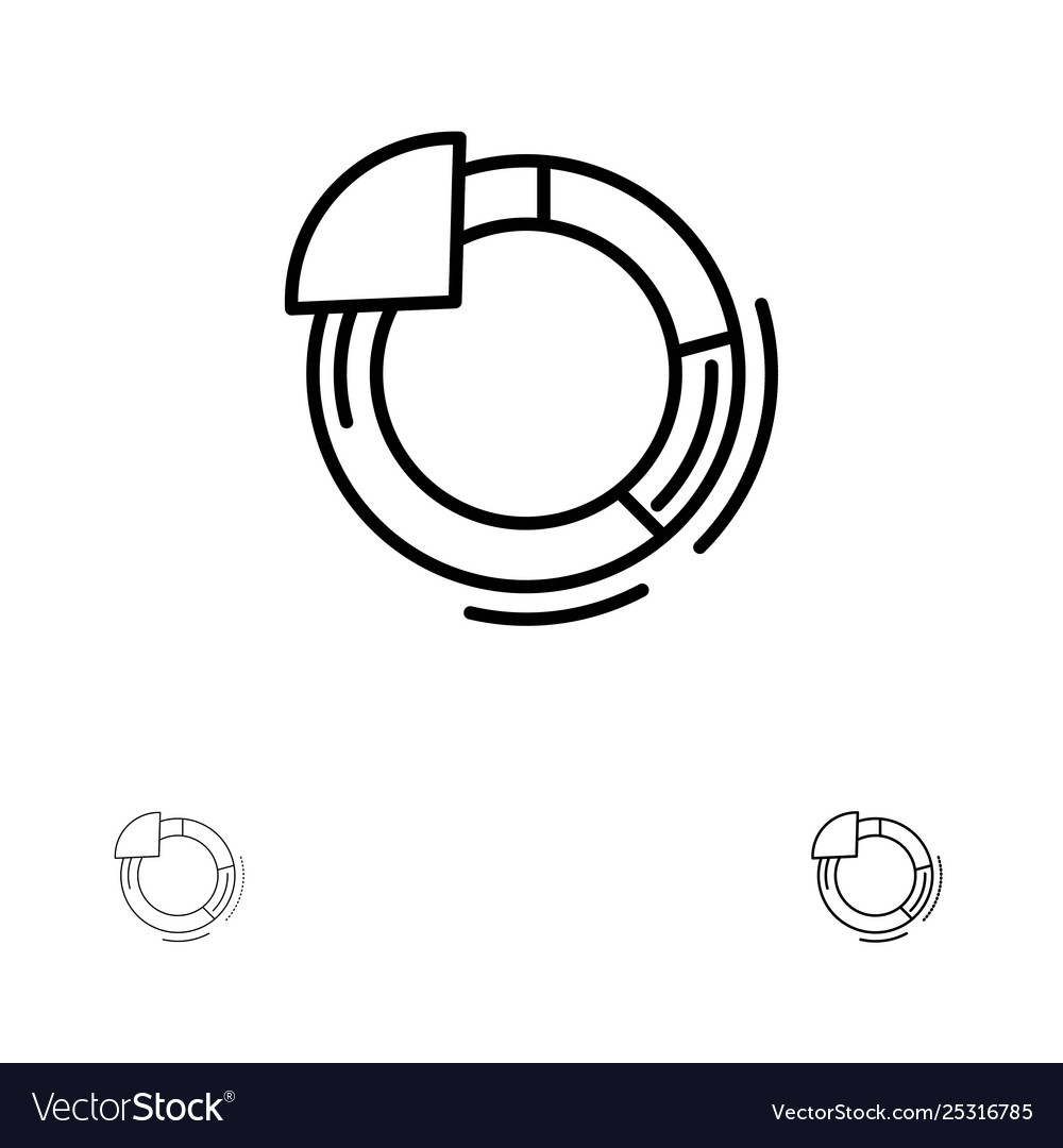 Graph Kreis Pier Diagramm fett und dünne schwarze Linie