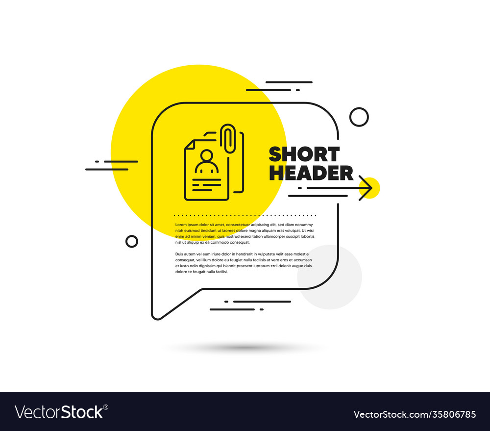 Interview documents line icon cv file attachment vector image Interview documents line icon cv file attachment