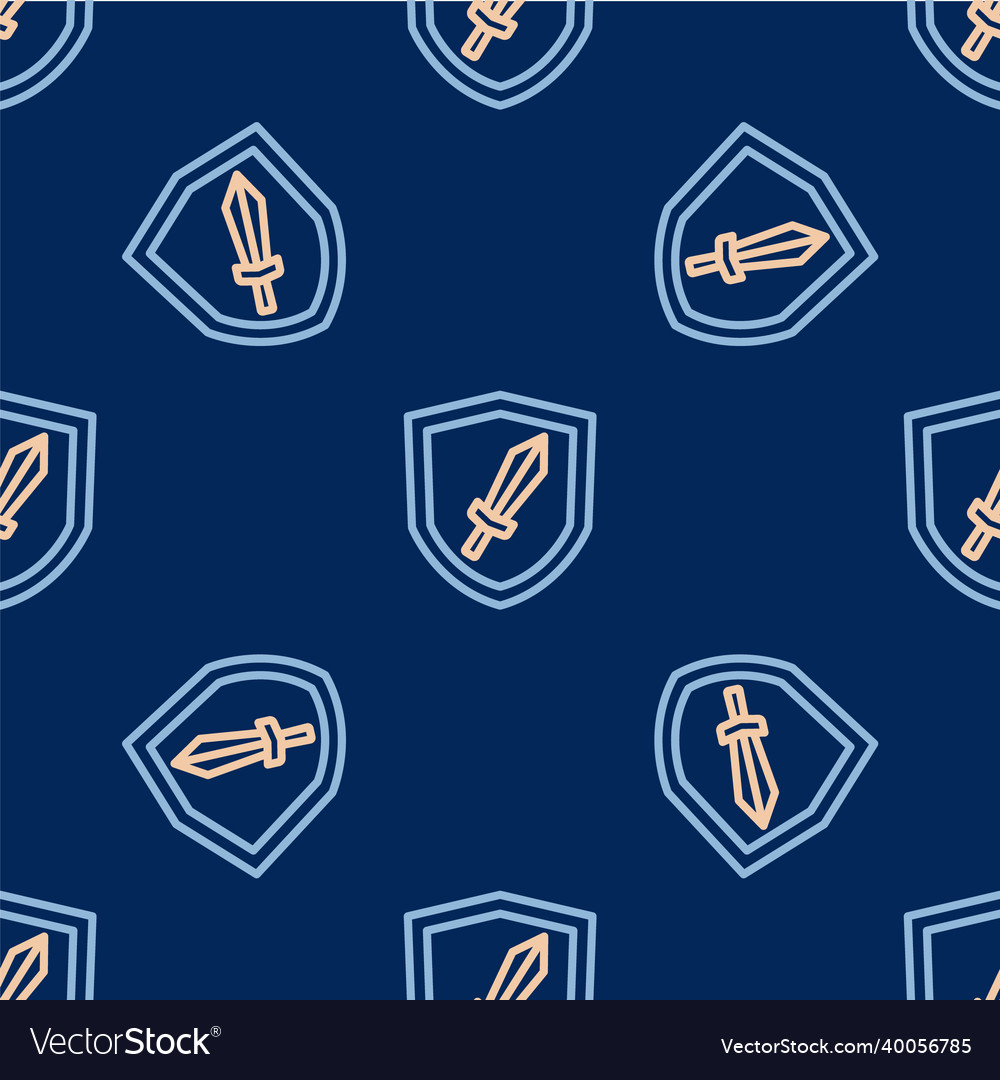 Line sword for game icon isolated seamless pattern