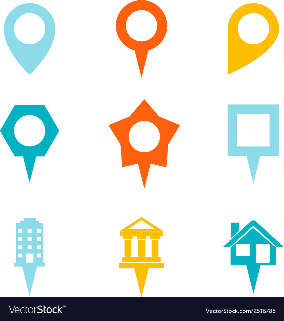 Landkarte Pointer Icons - Standort Marks