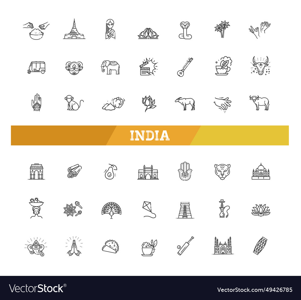 Outline black icons set in thin modern design Vector Image