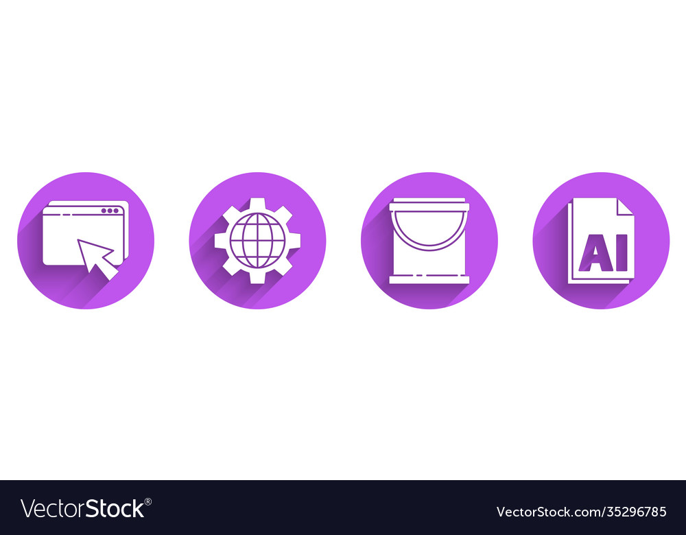 Set web design and development globe earth vector image Set web design and development globe earth