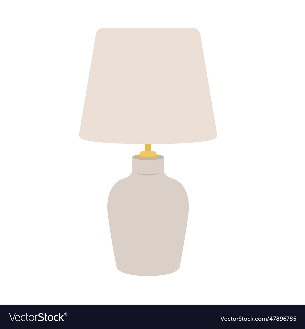 Table lamp flat clean icon design element Vector Image Table lamp flat clean icon design element