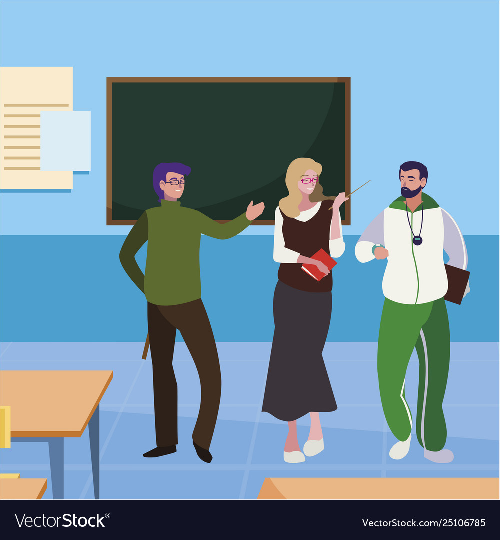 Teachers classic and sports in classroom