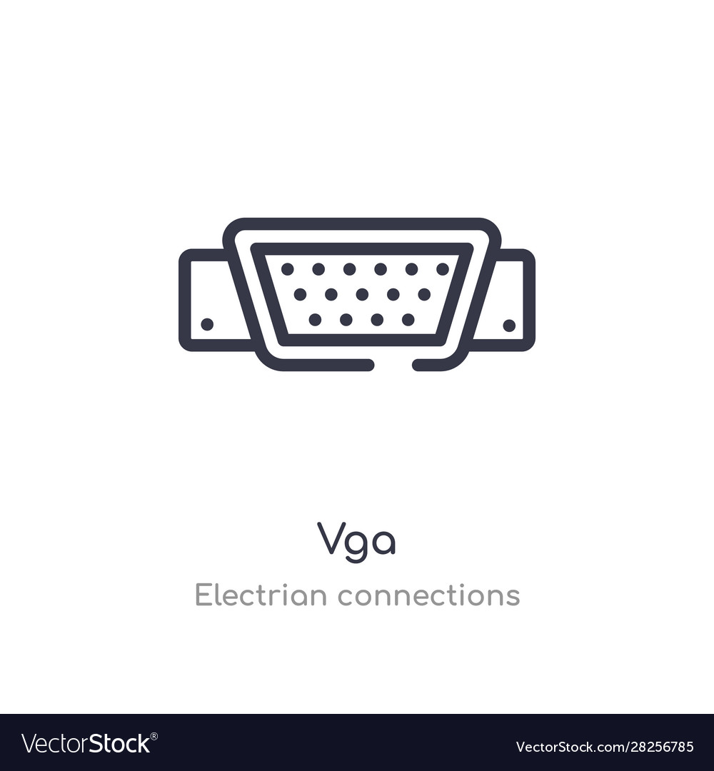 Vga outline icon isolated line from electrian