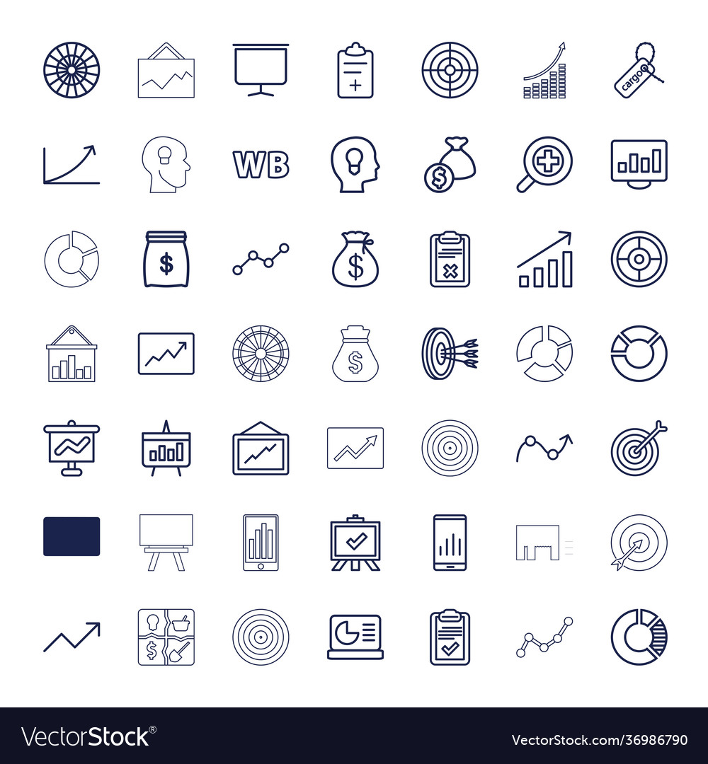 49 marketing icons Royalty Free Vector Image - VectorStock