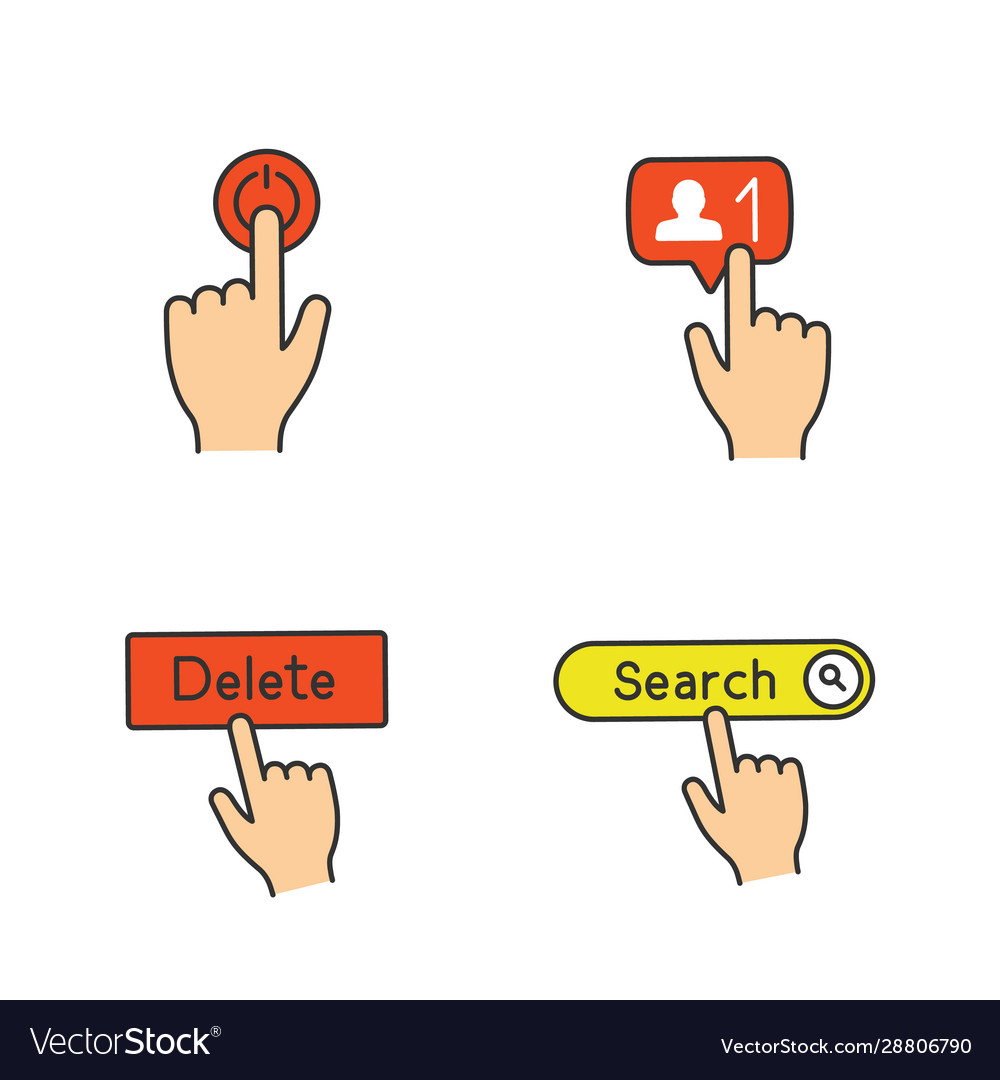 App buttons color icons set vector image App buttons color icons set