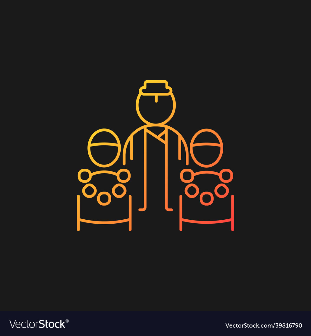 Bratabandha ceremony gradient icon for dark theme vector image Bratabandha ceremony gradient icon for dark theme