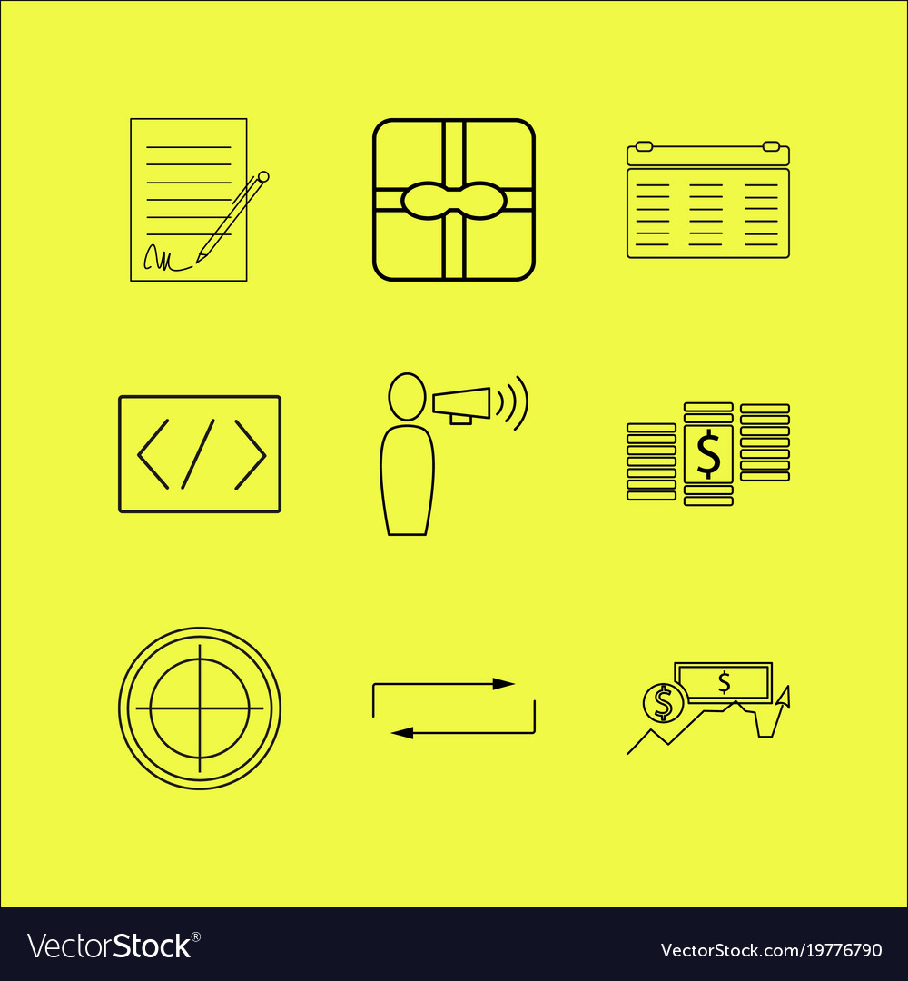 Business linear icon set simple outline icons