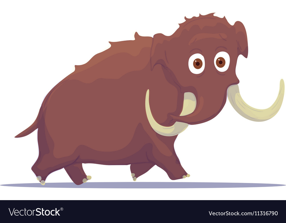 Cartoon mammoth isolated on white background Vector Image