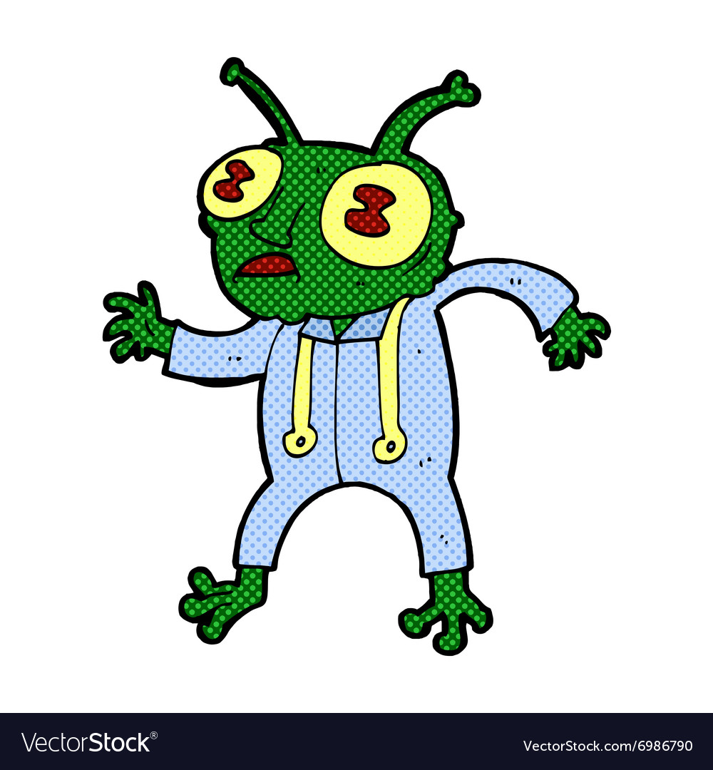 Comic Cartoon Alien Raummann