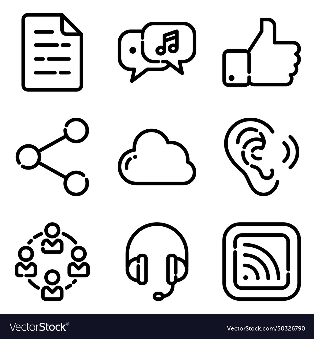 Communications flat icon set isolated on white Vector Image