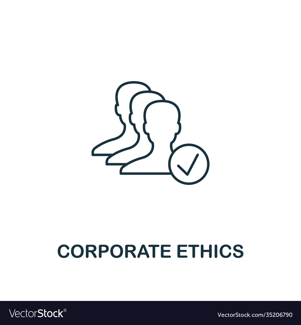 Corporate ethics icon thin line design symbol vector image Corporate ethics icon thin line design symbol