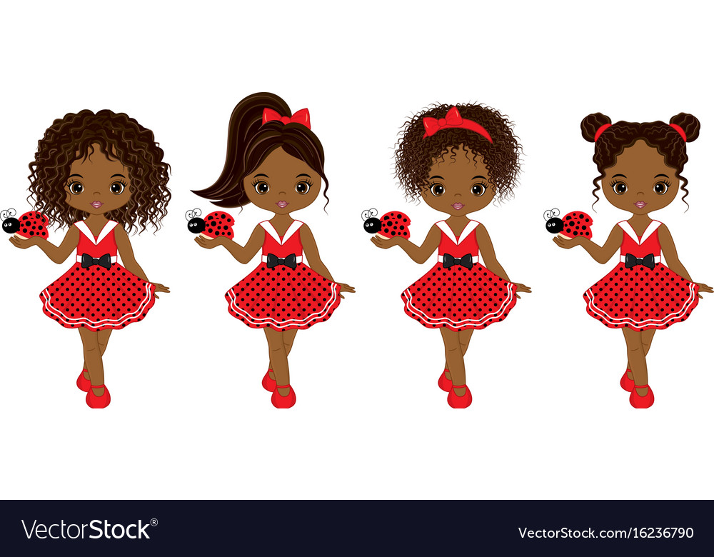 Cute Little African American Girls Royalty Free Vector Image