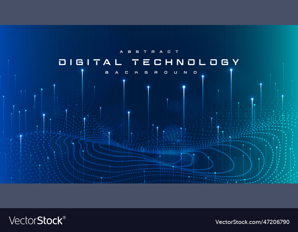 Digital technology speed connect blue green tech Vector Image