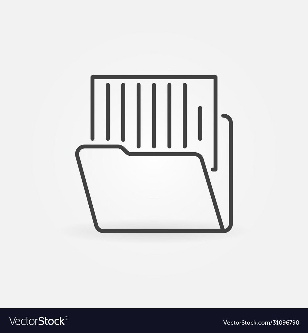 Folder with document security concept line Vector Image Folder with document security concept line
