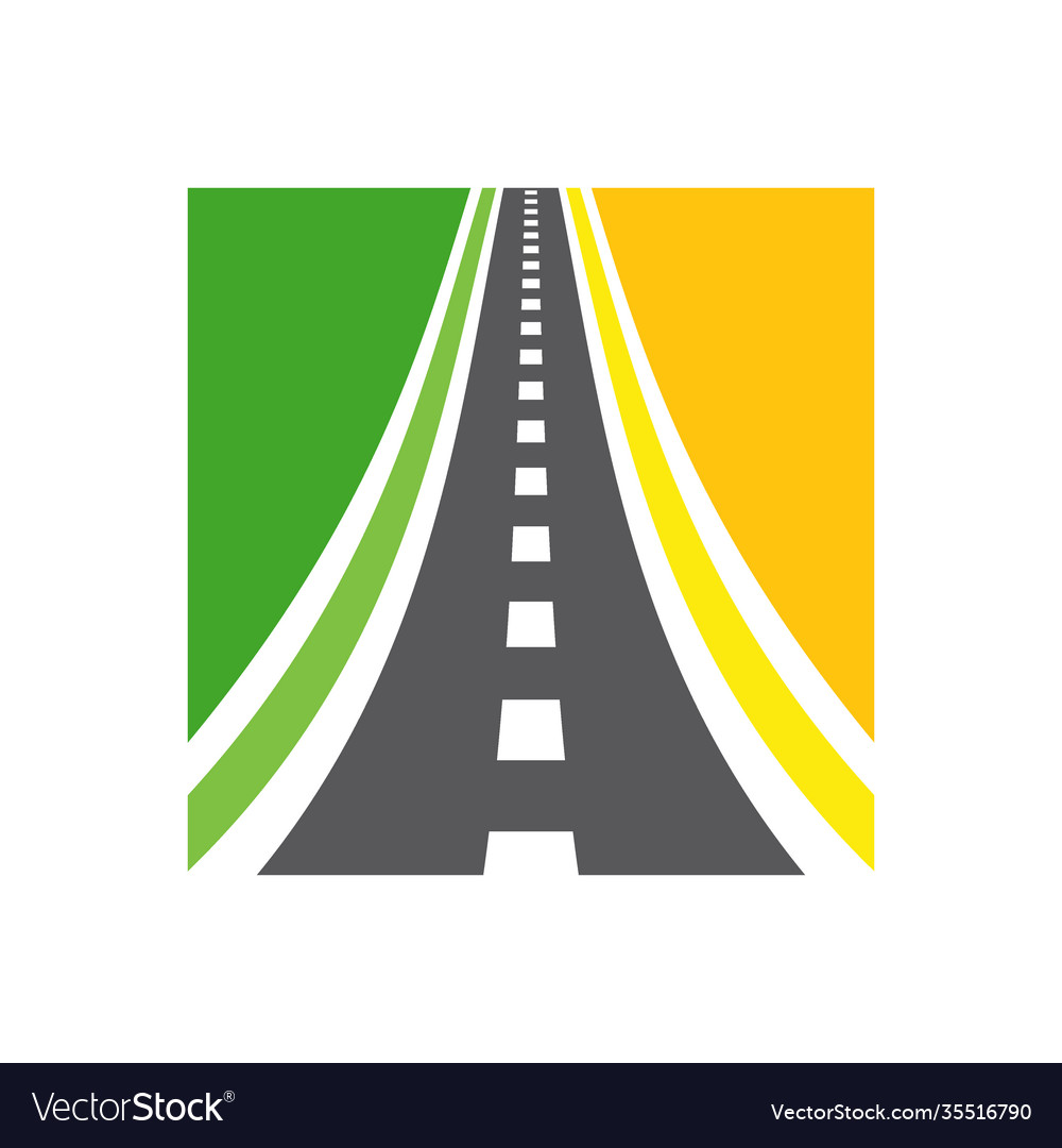 Highway logo combination roadway Royalty Free Vector Image