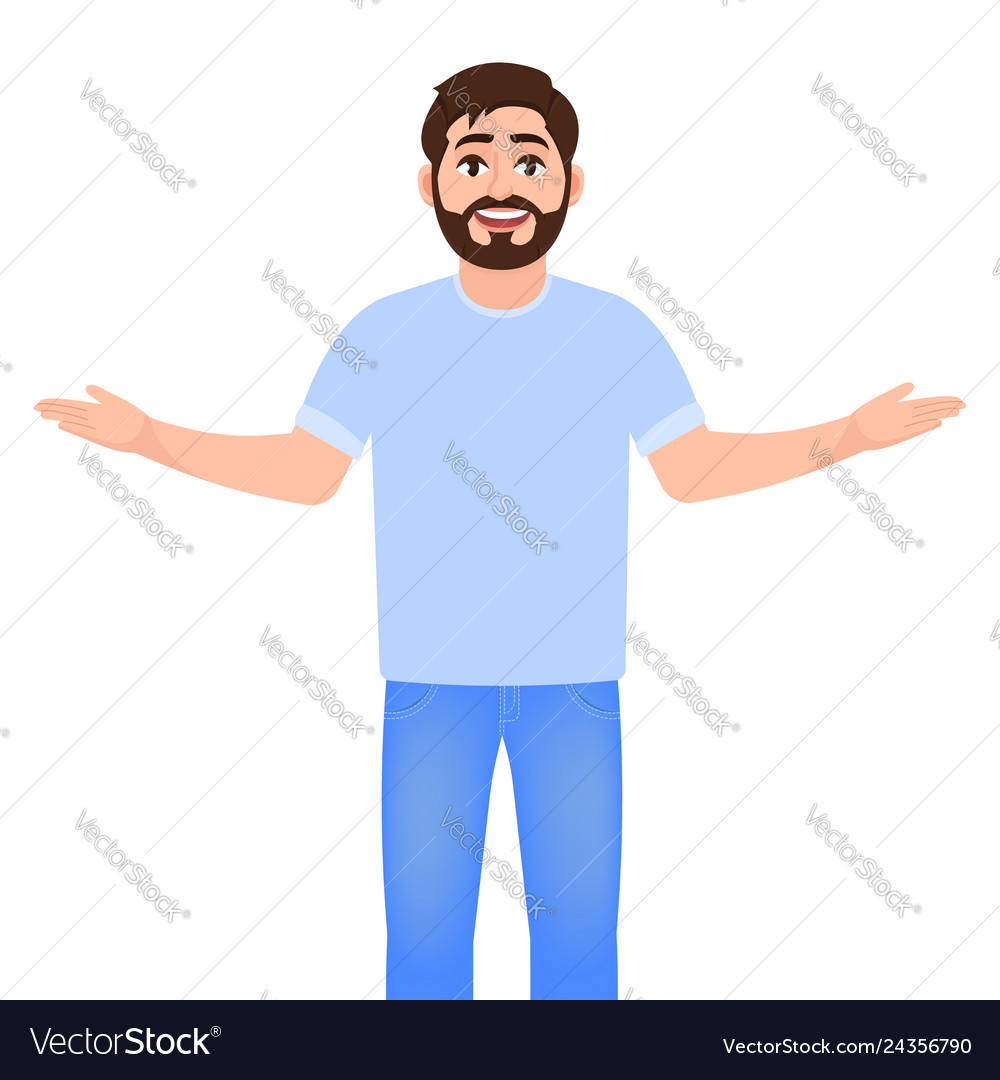 Man with Raised Hands - Expressing Emotion