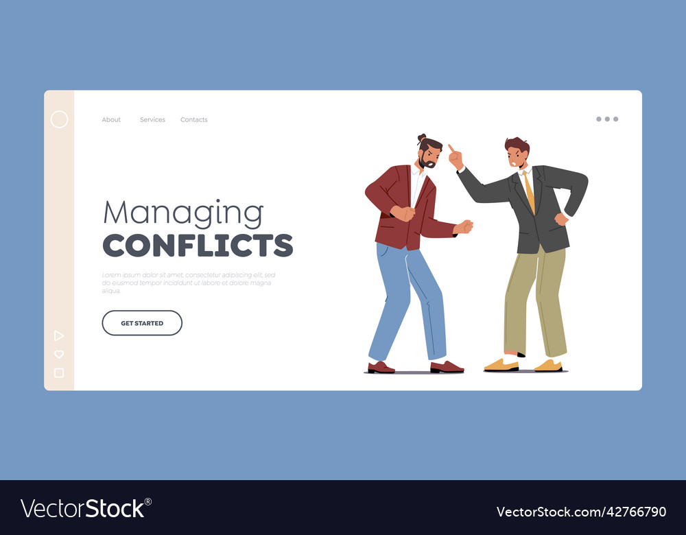 Managing conflicts landing page template angry