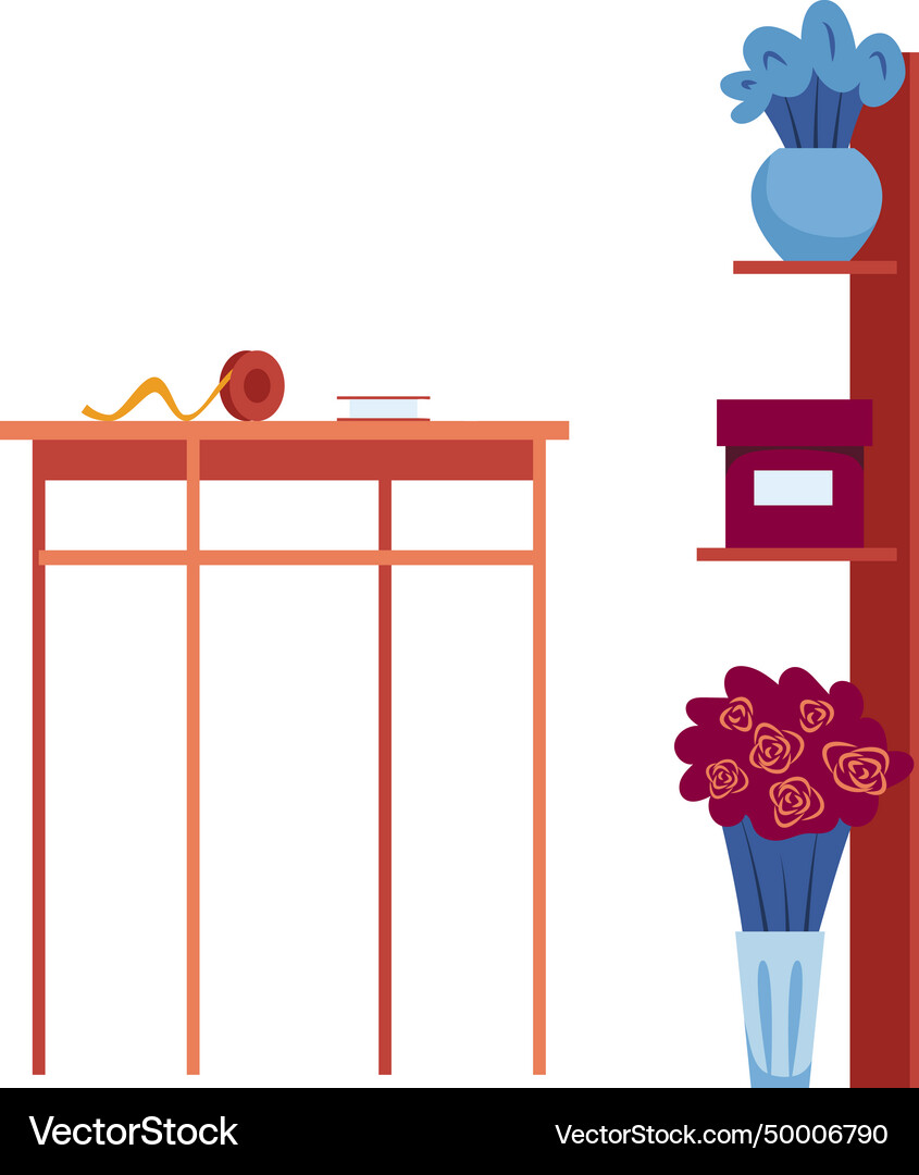 Minimalist interior design with a plain table Vector Image