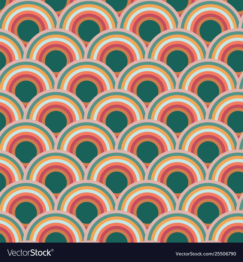 Scallop scale circle seamless repeat pattern Vector Image Scallop scale circle seamless repeat pattern