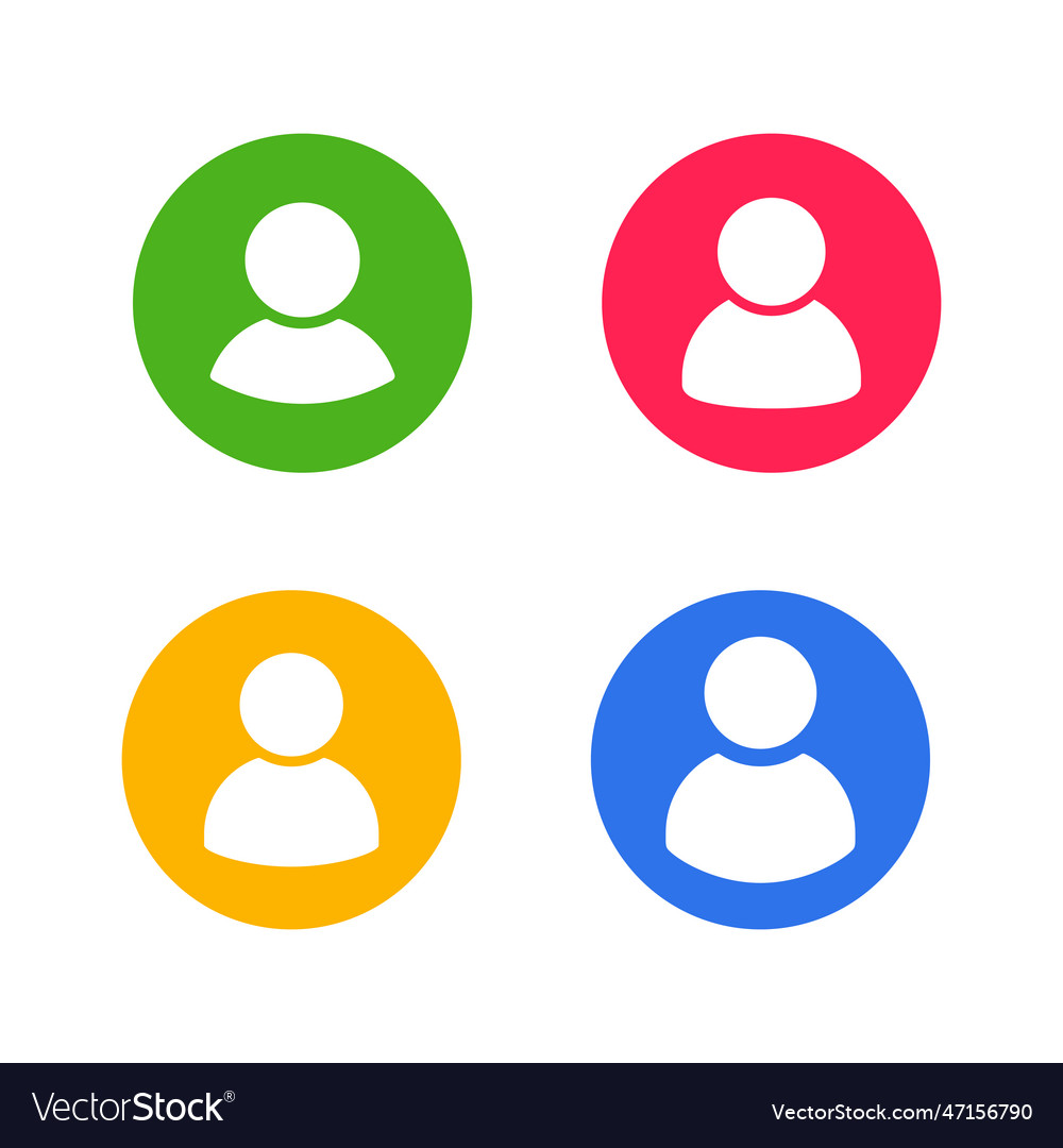 Set of flat user icons contact symbol profile Vector Image