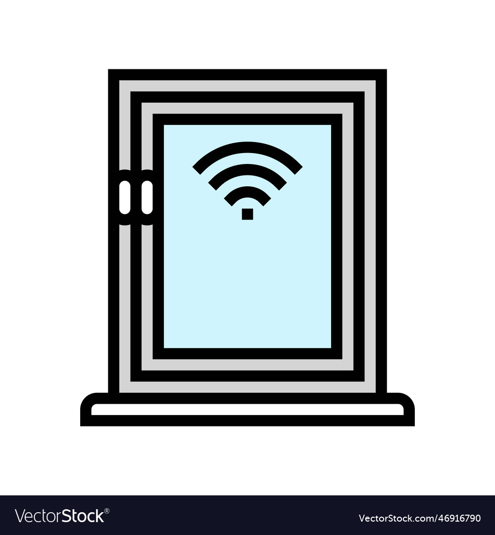 Smart window sensor home color icon vector image Smart window sensor home color icon