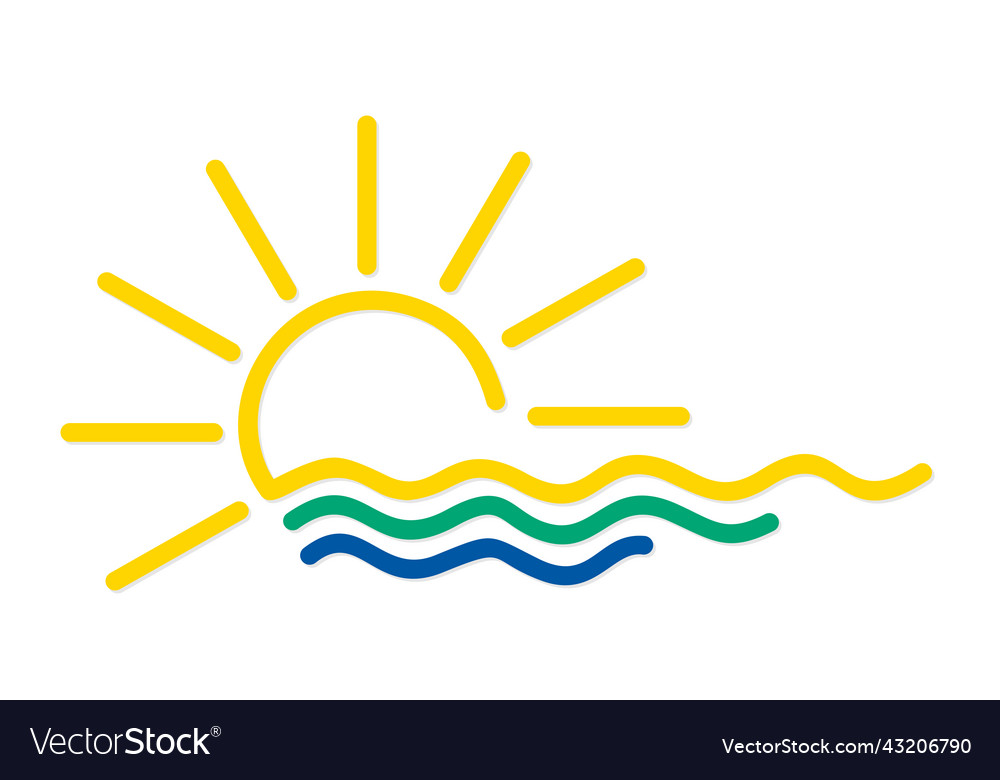 Sun and sea symbol Royalty Free Vector Image - VectorStock