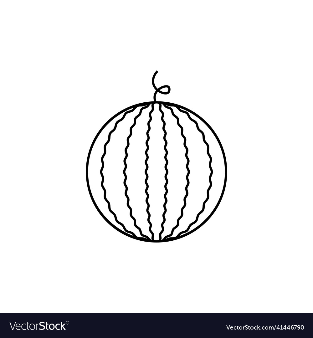Watermelon slice on stick linear icon thin line vector image Watermelon slice on stick linear icon thin line