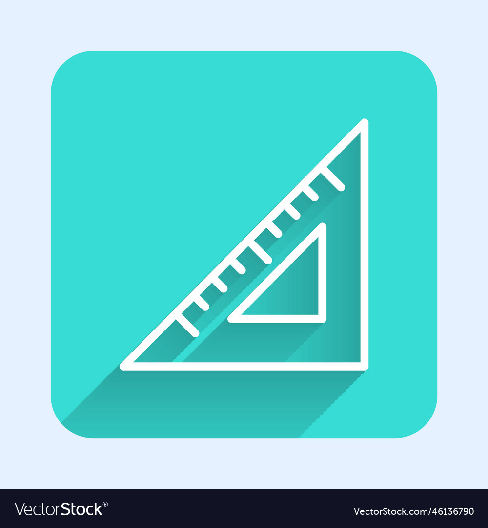 White line triangular ruler icon isolated Vector Image White line triangular ruler icon isolated