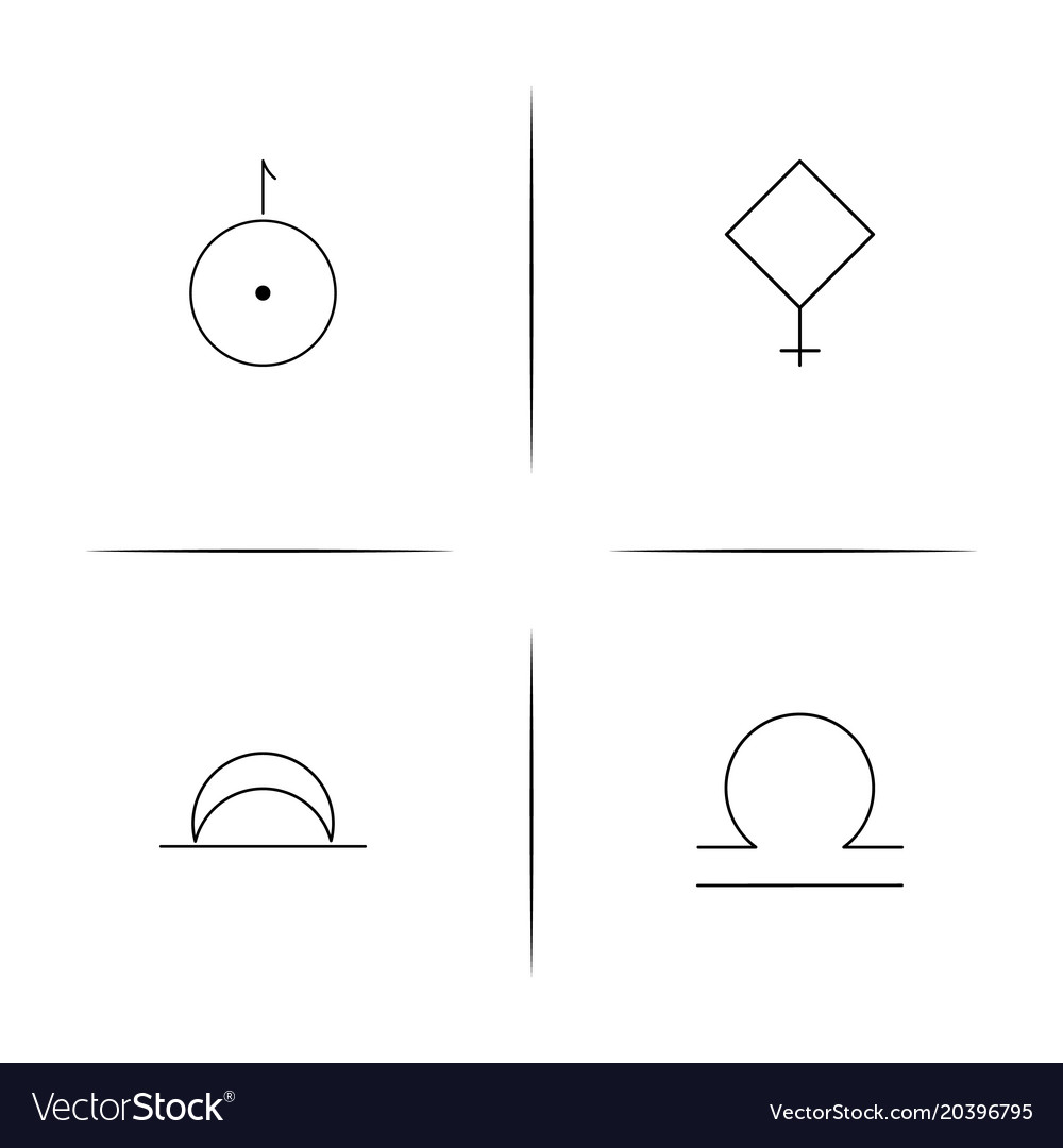 Astrology simple linear icon setsimple outline