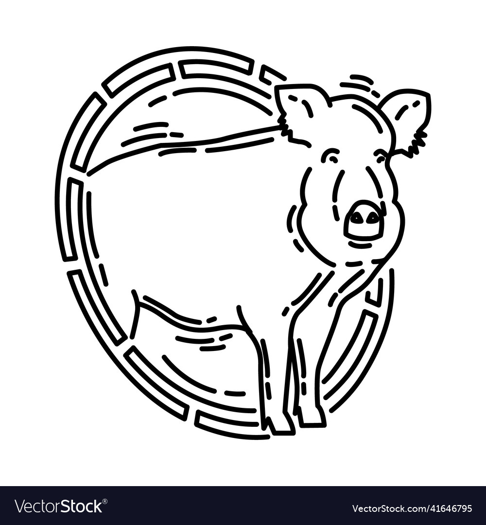 Boar feng shui Symbole Symbol doodle hand gezeichnet