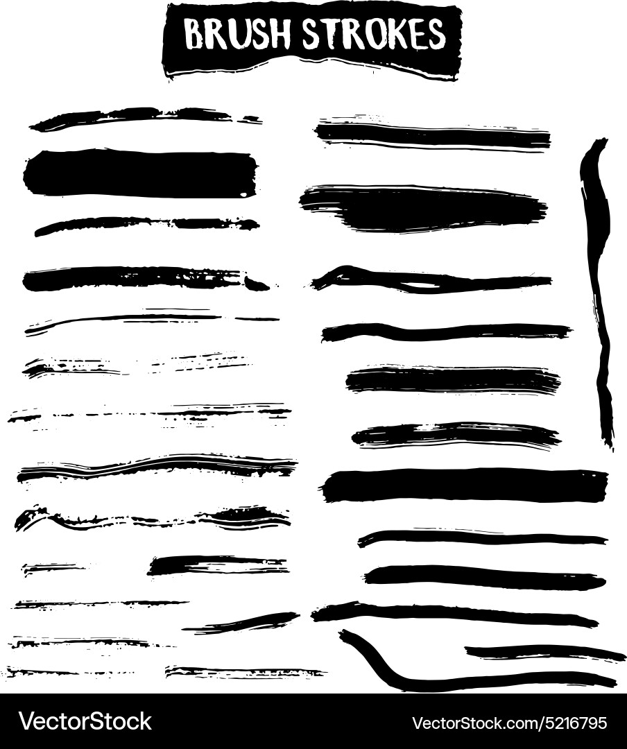 Brush strokes set Royalty Free Vector Image - VectorStock
