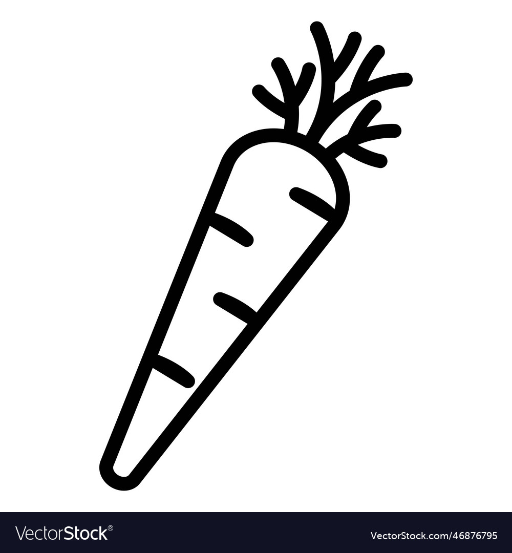 Carrot icon icon of in outline or line Royalty Free Vector