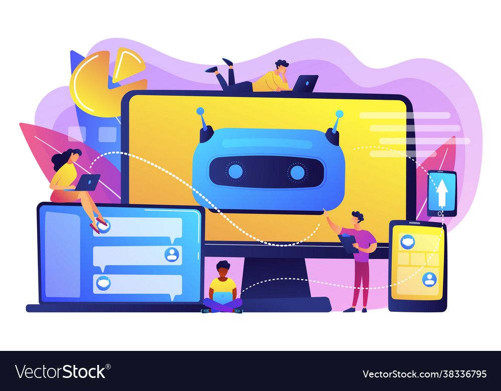 Chatbot development platform concept Vector Image Chatbot development platform concept