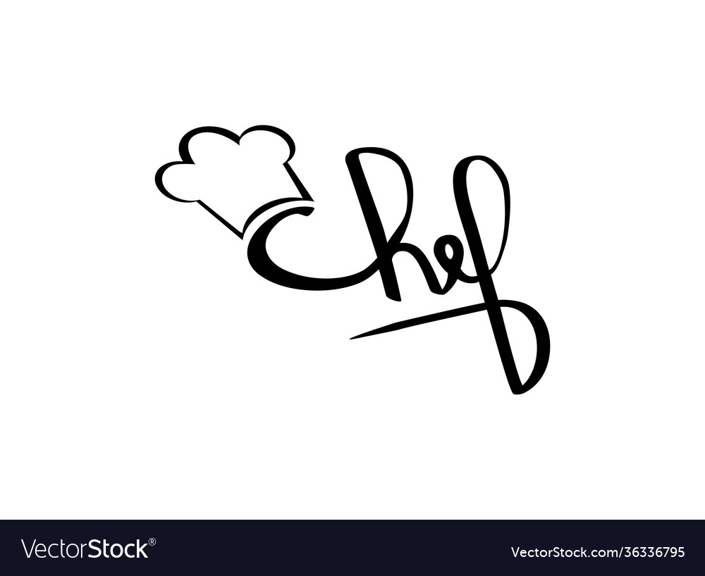 Chef Hut Symbol Text Schrift Buchstaben Logo Design