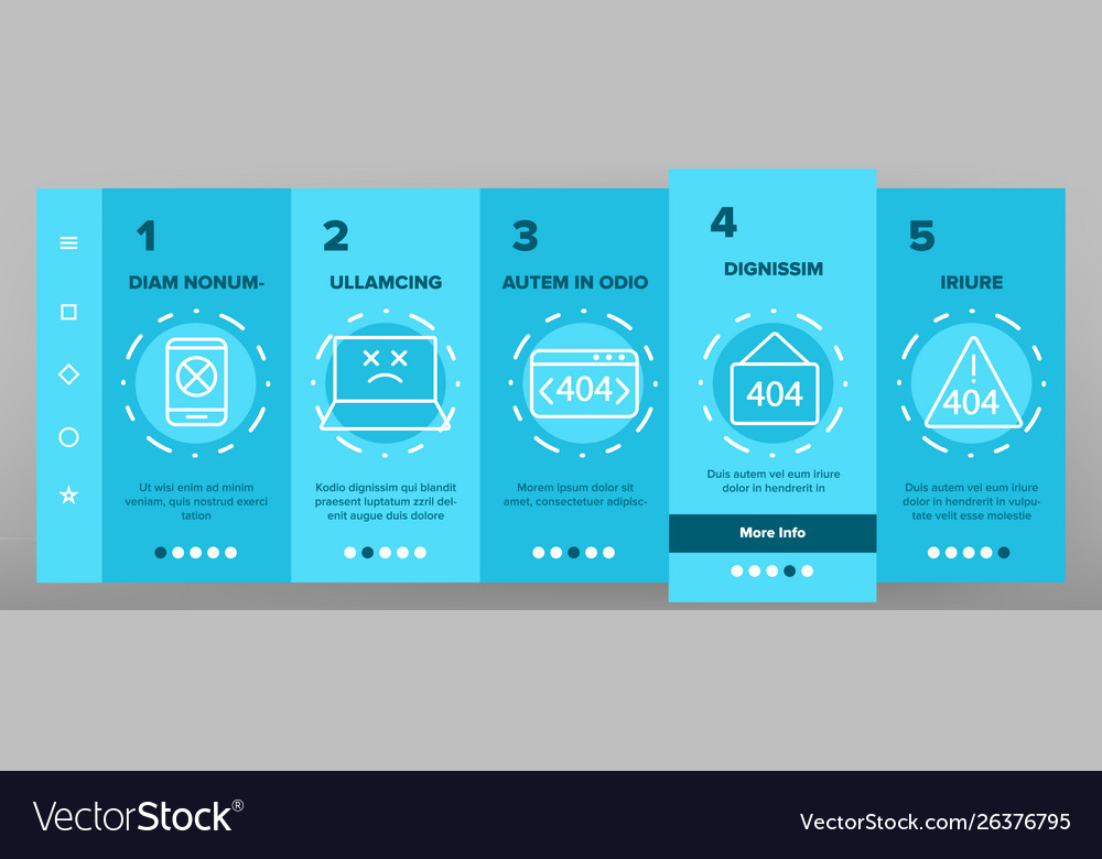 Color 404 http error message onboarding vector image Color 404 http error message onboarding